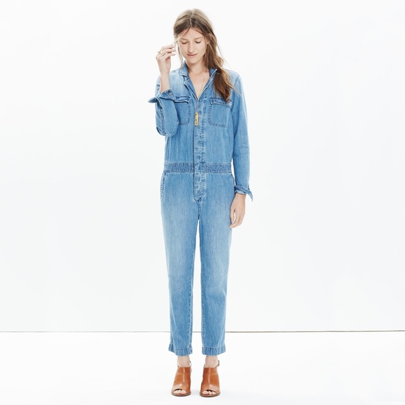 madewell denim coverall jumpsuit